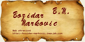 Božidar Marković vizit kartica